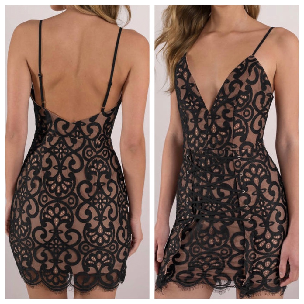 Tobi ~ Taylor Lace Up Black Bodycon Dress